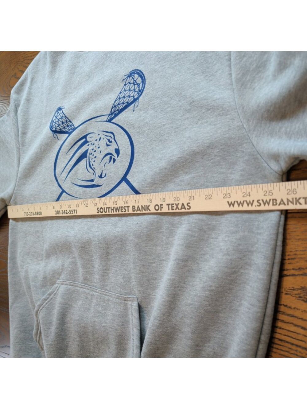 Epic Sports Lacrosse Sweatshirt Mens XL Gray Cougar Graphic Kangaroo Pocket Crew - Picture 10 of 16